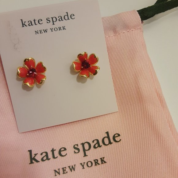 kate spade Jewelry - kate spade red flower earrings, NEW
